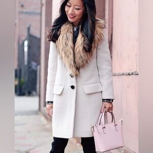 Kate Spade Faux Fur Collar Coat